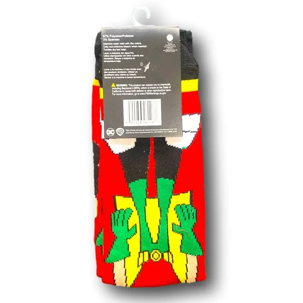 3/$20 Robin Teen Titans Go! Funny Novelty Crew Socks - NWT